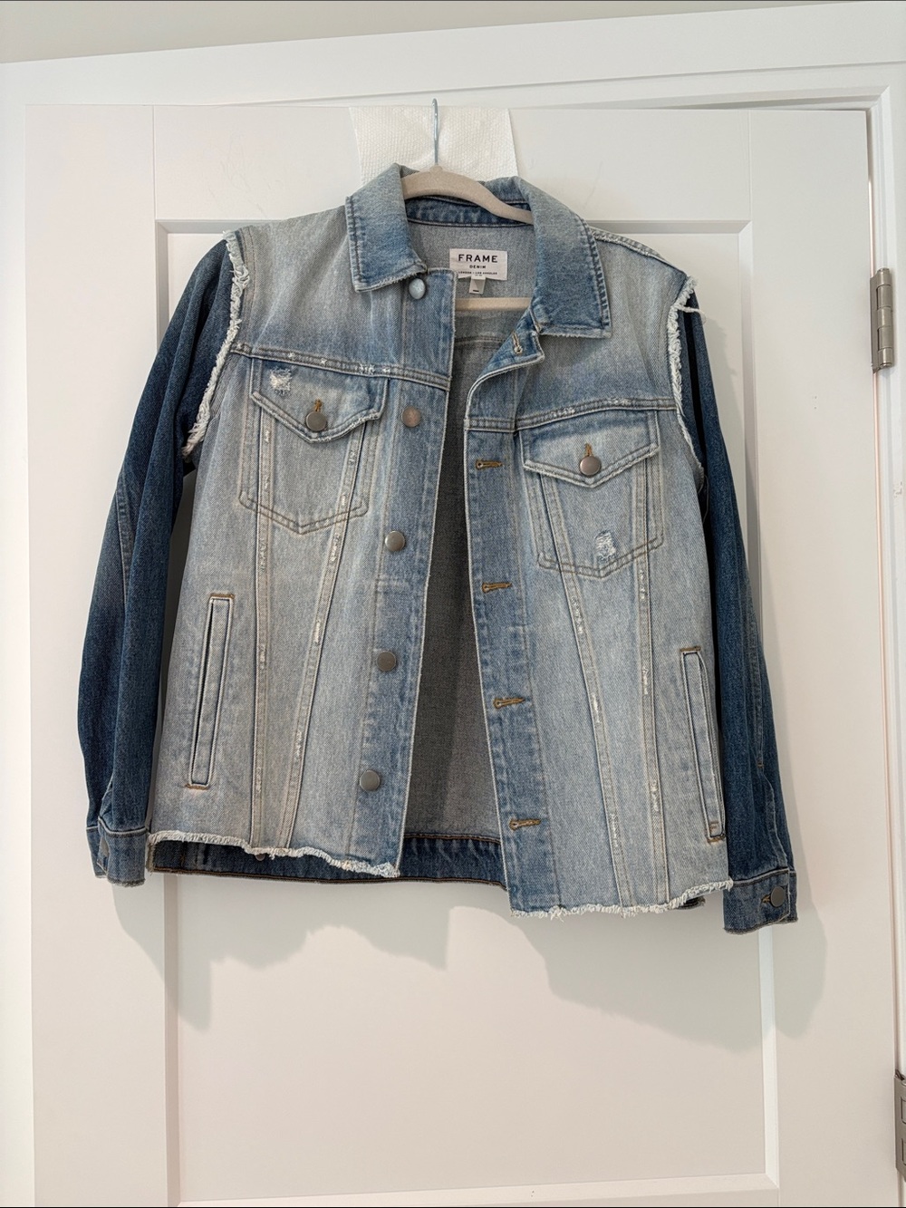 Frame Denim Two-Tone Denim Jacket